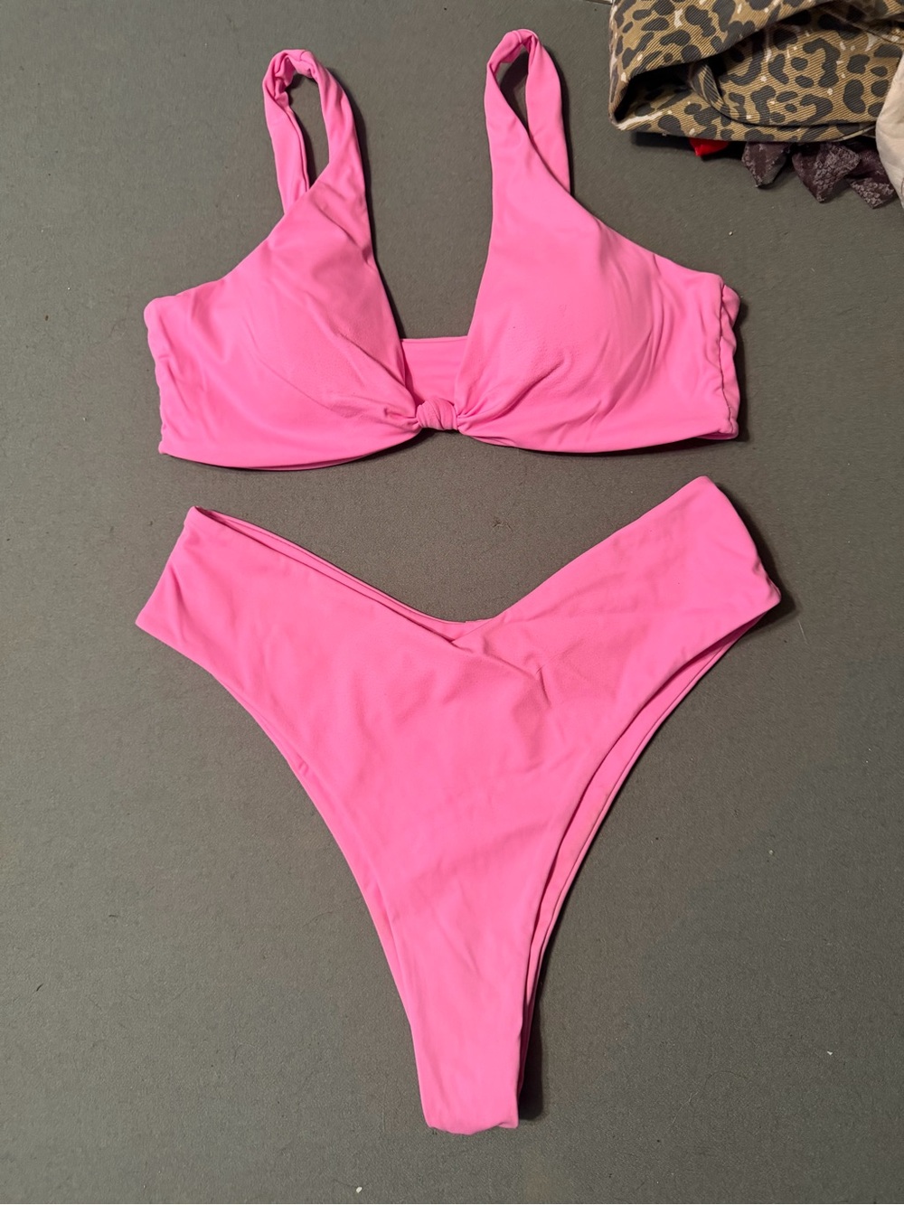 Amazon Essentials Women's Pink Bikini Set